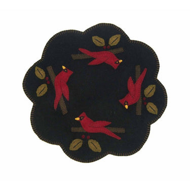 Cardinal Christmas Black Candle Mat Set Of Two CMAR0069 - The Fox Decor